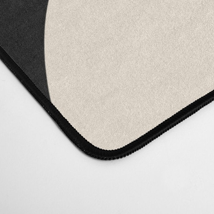 Copacetic Retro Abstract in Black and Almond Cream Desk Mat Gallery Image 4