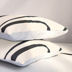 Copacetic Retro Abstract in Black and Almond Cream Pillow Sham Gallery Image 3