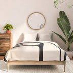 Copacetic Retro Abstract in Black and Almond Cream Comforter Gallery Image 3
