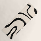 Copacetic Retro Abstract in Black and Almond Cream Yoga Mat Gallery Image 1