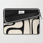 Copacetic Retro Abstract in Black and Almond Cream Laptop Sleeve Gallery Image 2