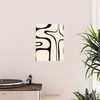 Copacetic Retro Abstract in Black and Almond Cream Poster Gallery Image 2