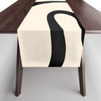 Copacetic Retro Abstract in Black and Almond Cream Table Runner Gallery Image 1