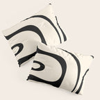 Copacetic Retro Abstract in Black and Almond Cream Pillow Sham Gallery Image 3