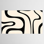 Copacetic Retro Abstract in Black and Almond Cream Tablecloth Gallery Image 2