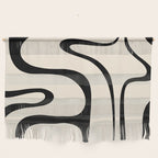 Copacetic Retro Abstract in Black and Almond Cream Wall Hanging Gallery Image 1
