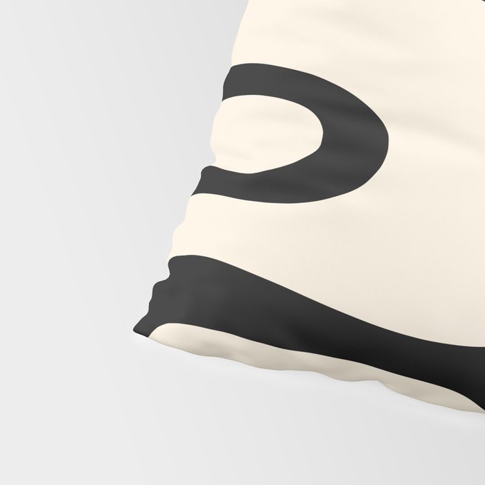 Copacetic Retro Abstract in Black and Almond Cream Pillow Sham Gallery Image 4