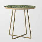 Cheerful Garden Minimalist Retro Botanical Pattern in Navy Blue and Mid Mod Olive Green Side Table Gallery Image 1