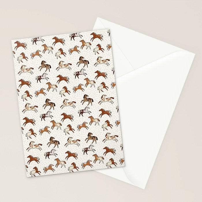 Appaloosa Wild Horses Pattern in Warm Neutrals Western  Stationery Card Gallery Image 2