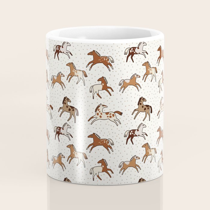 Appaloosa Wild Horses Pattern in Warm Neutrals Western  Coffee Mug Gallery Image 4