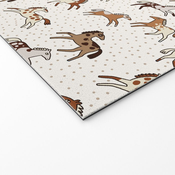 Appaloosa Wild Horses Pattern in Warm Neutrals Western  Welcome Mat Gallery Image 2