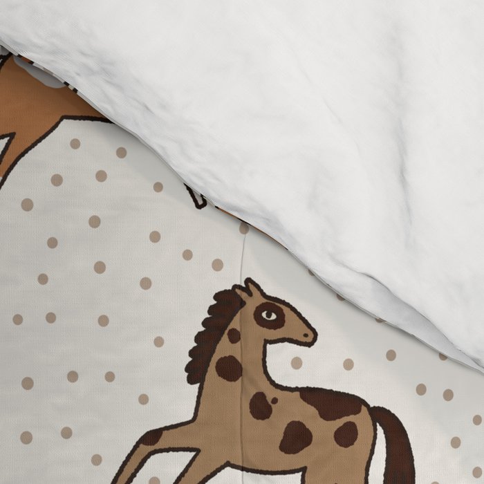 Appaloosa Wild Horses Pattern in Warm Neutrals Western  Comforter Gallery Image 4