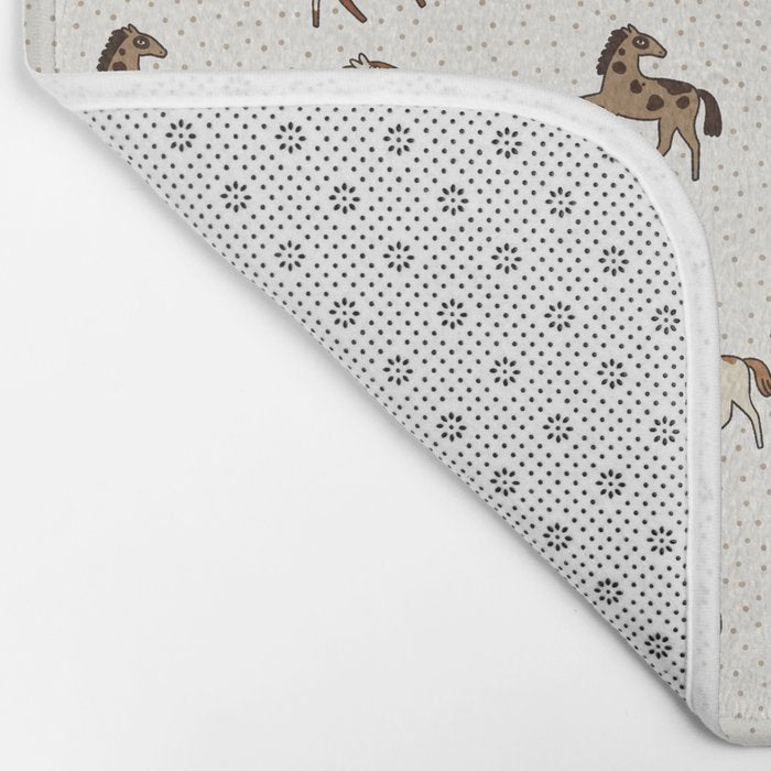 Appaloosa Wild Horses Pattern in Warm Neutrals Western  Bath Mat Gallery Image 2
