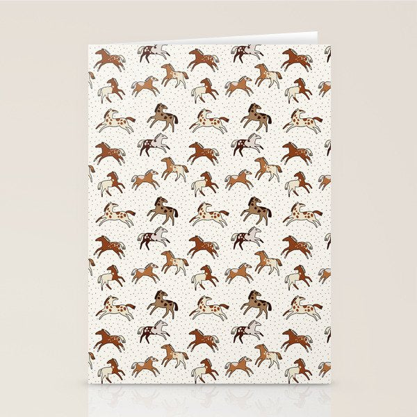 Appaloosa Wild Horses Pattern in Warm Neutrals Western  Stationery Card Gallery Image 2