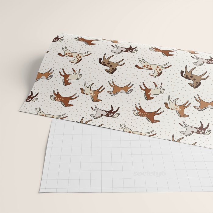 Appaloosa Wild Horses Pattern in Warm Neutrals Western  Wrapping Paper Gallery Image 2