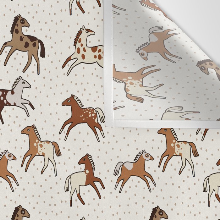 Appaloosa Wild Horses Pattern in Warm Neutrals Western  Wall Tapestry Gallery Image 3
