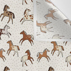 Appaloosa Wild Horses Pattern in Warm Neutrals Western  Wall Tapestry Gallery Image 3