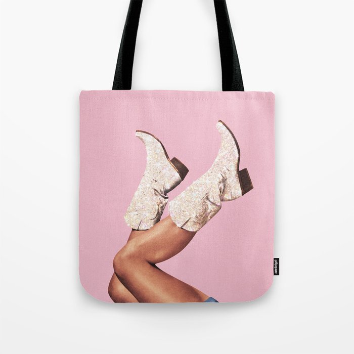 These Boots - Glitter Pink DL Tote Bag Gallery Image 1