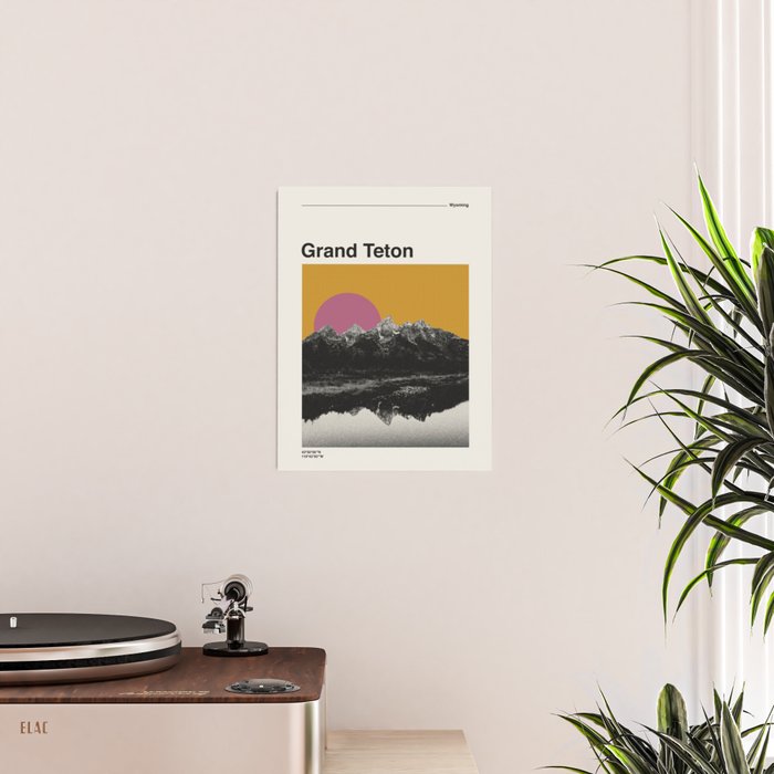 Retro National Park Poster Grand Teton Poster Gallery Image 2
