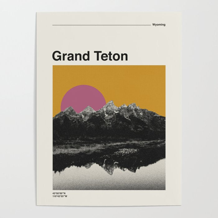 Retro National Park Poster Grand Teton Poster Gallery Image 4