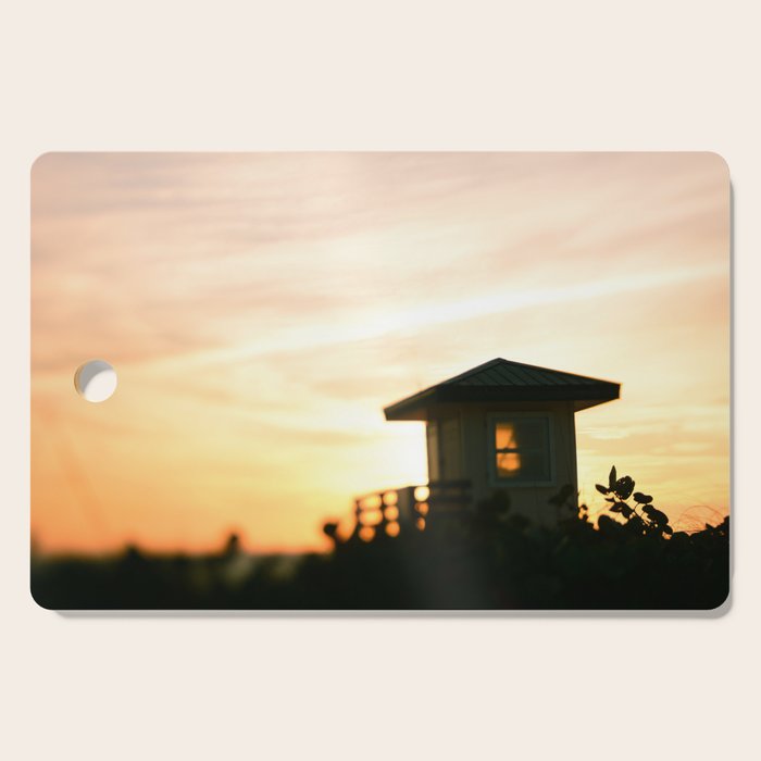 Lifeguard Stand at Sunset Cutting Board Gallery Image 1