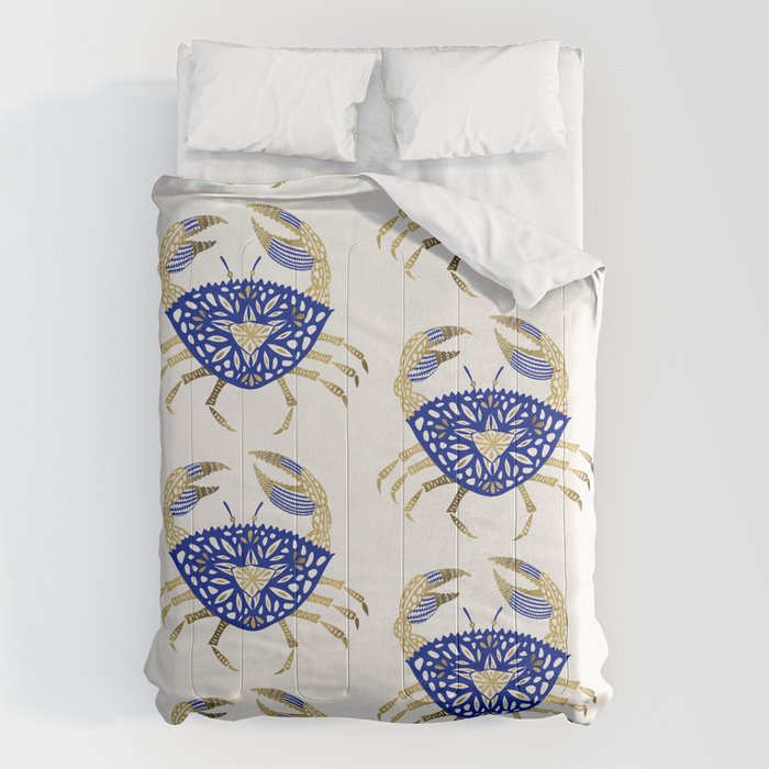 Crab - Navy & Gold Comforter Gallery Image 6