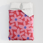 Daisy Time Floral Pattern Magenta Fuchsia Pink Blue Comforter Gallery Image 6