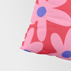 Daisy Time Floral Pattern Magenta Fuchsia Pink Blue Pillow Sham Gallery Image 4
