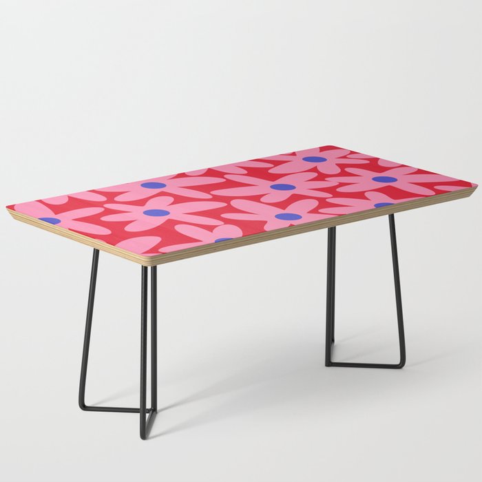 Daisy Time Floral Pattern Magenta Fuchsia Pink Blue Coffee Table Gallery Image 1