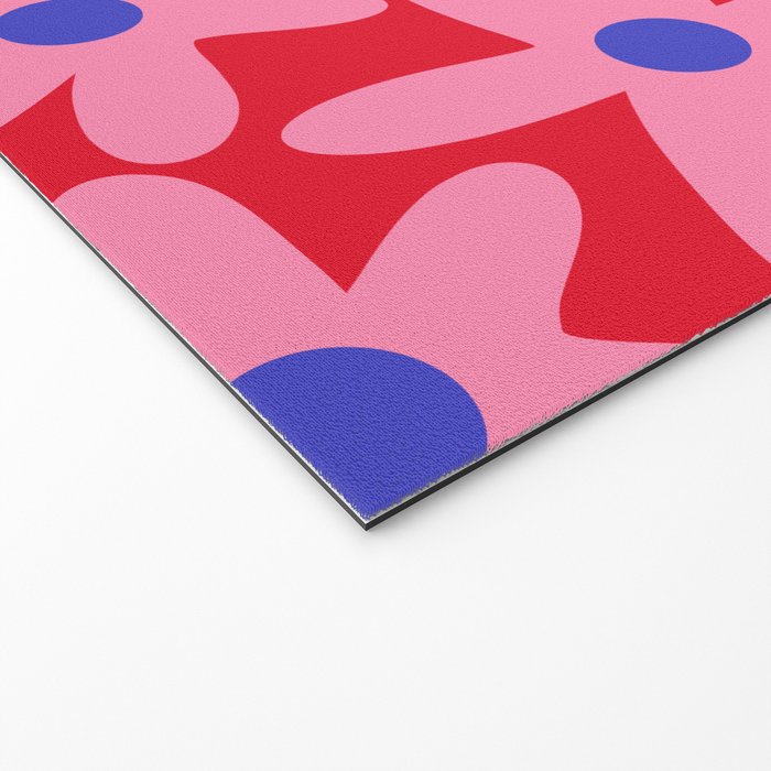 Daisy Time Floral Pattern Magenta Fuchsia Pink Blue Welcome Mat Gallery Image 2