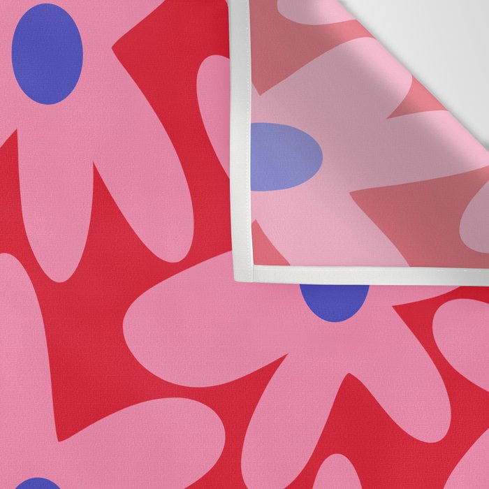 Daisy Time Floral Pattern Magenta Fuchsia Pink Blue Wall Tapestry Gallery Image 3