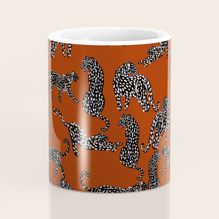 Modern black cheetah with white dots  Coffee Mug Gallery Image 4
