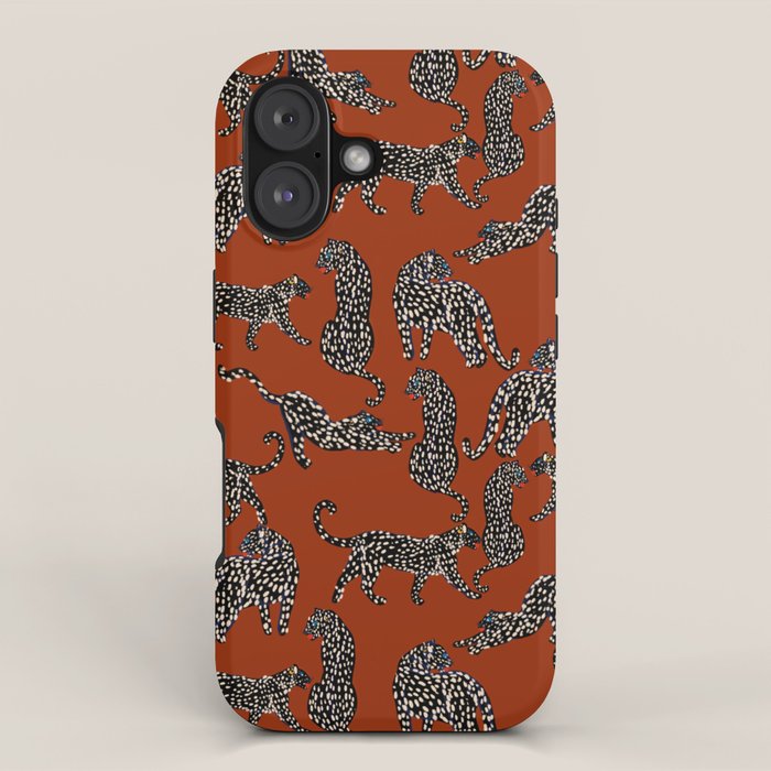 Modern black cheetah with white dots  iPhone Case Gallery Image 1