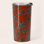 Modern black cheetah with white dots  Travel Mug Gallery Image 2