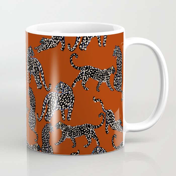 Modern black cheetah with white dots  Coffee Mug Gallery Image 1