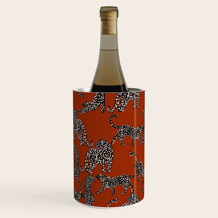 Modern black cheetah with white dots  Wine Chiller Gallery Image 3