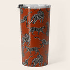 Modern black cheetah with white dots  Travel Mug Gallery Image 3