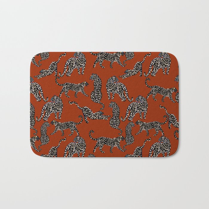 Modern black cheetah with white dots  Bath Mat Gallery Image 1