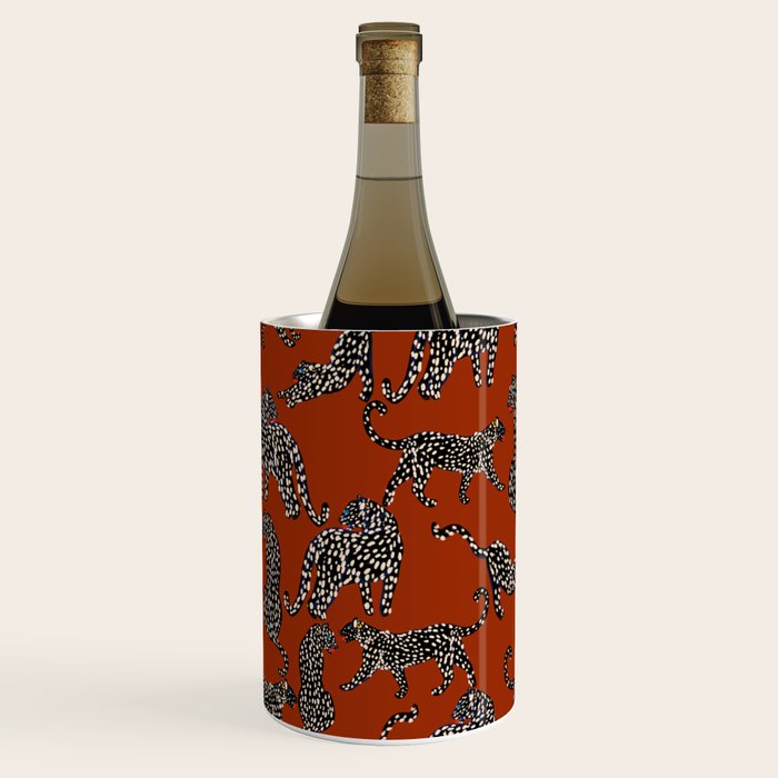 Modern black cheetah with white dots  Wine Chiller Gallery Image 2