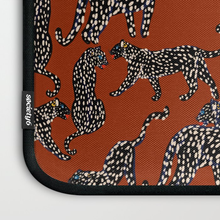 Modern black cheetah with white dots  Laptop Sleeve Gallery Image 3