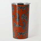 Modern black cheetah with white dots  Travel Mug Gallery Image 1