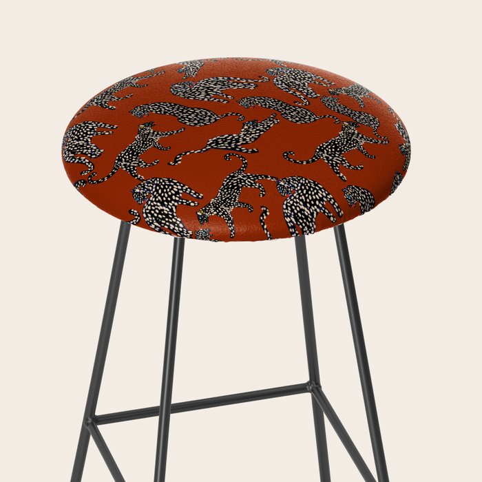 Modern black cheetah with white dots  Stool Gallery Image 2