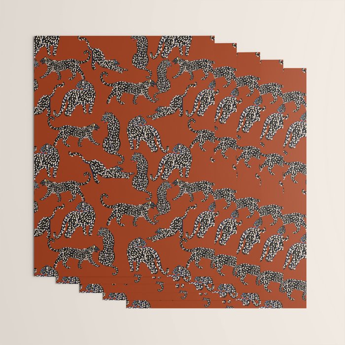Modern black cheetah with white dots  Wrapping Paper Gallery Image 3