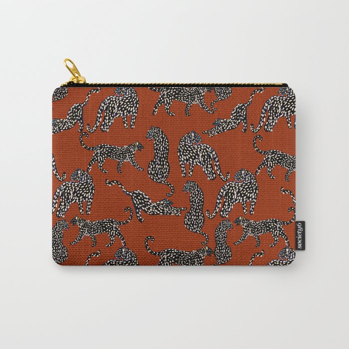 Modern black cheetah with white dots  Carry All Pouch Gallery Image 1