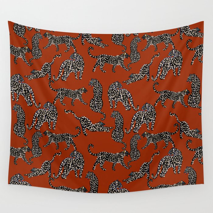 Modern black cheetah with white dots  Wall Tapestry Gallery Image 4