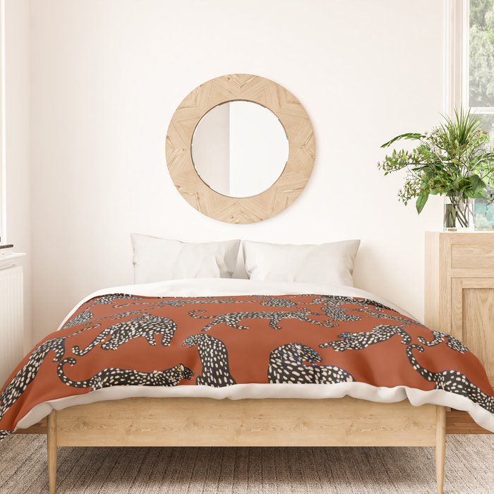 Modern black cheetah with white dots  Duvet Cover Gallery Image 3