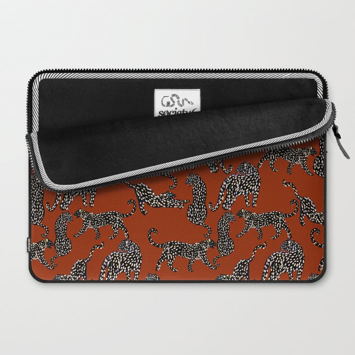 Modern black cheetah with white dots  Laptop Sleeve Gallery Image 2