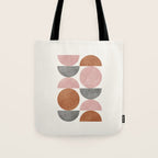 Pink brown retro scandinavian pattern Tote Bag Gallery Image 1