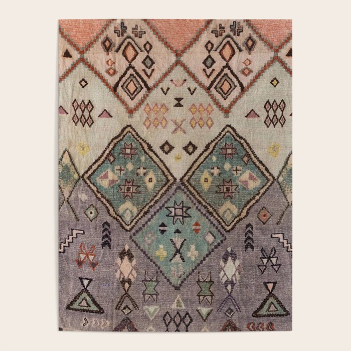 Traditional Vintage Moroccan Rug Poster Gallery Image 1