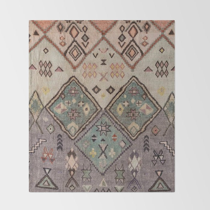 Traditional Vintage Moroccan Rug Throw Blanket Gallery Image 2